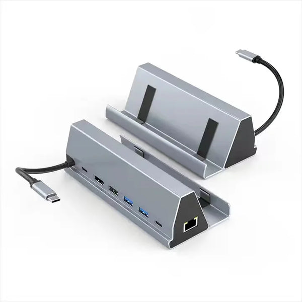 WFYEAR Direct Ship 7 1 USB 3.0 Adapter Compatible Steam Deck Stand 4K 60Hz RJ45 Laptop Phone USB C Hub Splitter 100W Pd Stock SD
