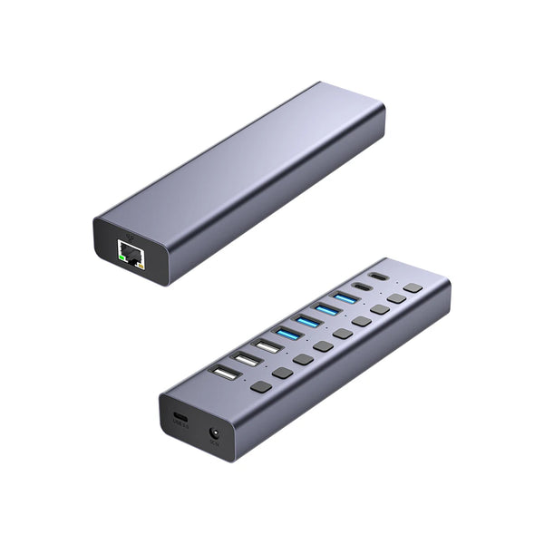 USB 3.1 5Gbps Splitter 10 13 16 Multiport Adapter With Power 7 Port Led USB Hub Splitter With Individual Switch