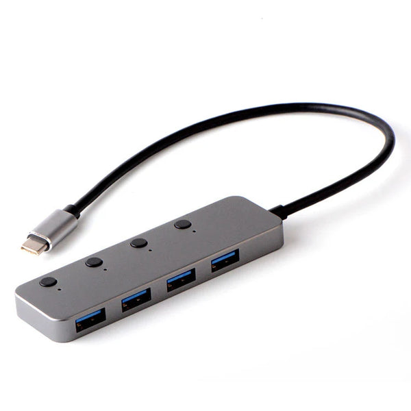 4 Port Ultra Slim Data Hub With Micro USB Power Compatible USB 3.0 Hub for Mac Book Mac Pro Mini Docking Station Laptop Type C