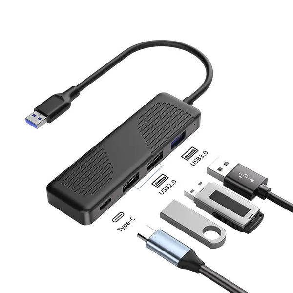 Customized 4-in-1 USB 3.0 Type C 2.0 USD 2.0 Multifunction Non Stick Finger Print Portable Multi Port USB C Hub Display