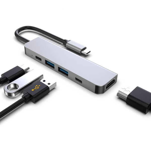 Aluminium Laptop Stand Multi-function OEM 6 Port in PD 3.0 60W Station Charger Hub Laptop 6 in 1 USB C Hub