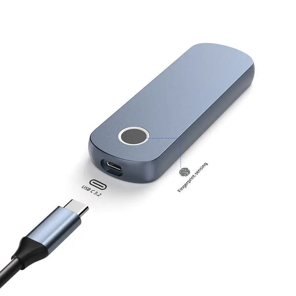 WFYEAR USB 3.2 Gen 2 M.2 NVMe SSD Enclosure 10Gbps Tool-Free Fingerprint Encryption Aluminum Case for 2280/2260/2242/2230
