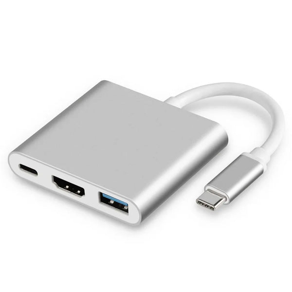 Classical 3-in-1 for HDMI 4K30HZ PD100W Fast Charging USB 3.0 5Gbps Extension Hub 5-in-1 Model Aluminium Alloy for Data Transfer