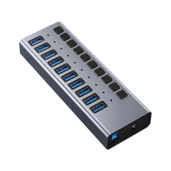 10 in 1 USB 3.0 Hub With 48W 12V 4A Power Adapter Expander USB C Splitters for Laptop Type 11 in 1 USB C Hub