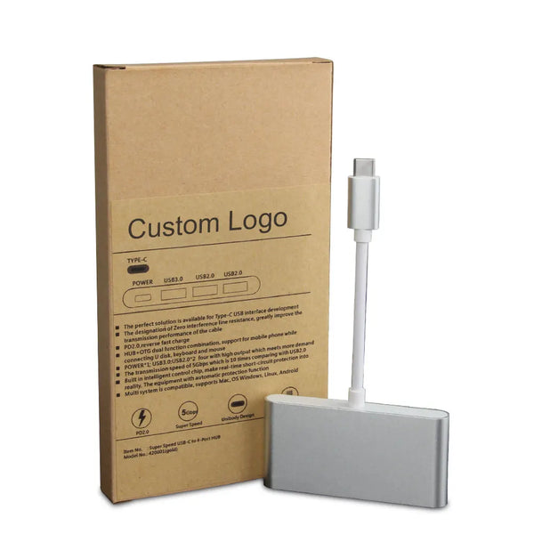 Factory Direct Power USB Hub 3.0 4 in 1 Type C Small Hub 4 in 1 Type C Cable USB for Macbook Pro Docking Station