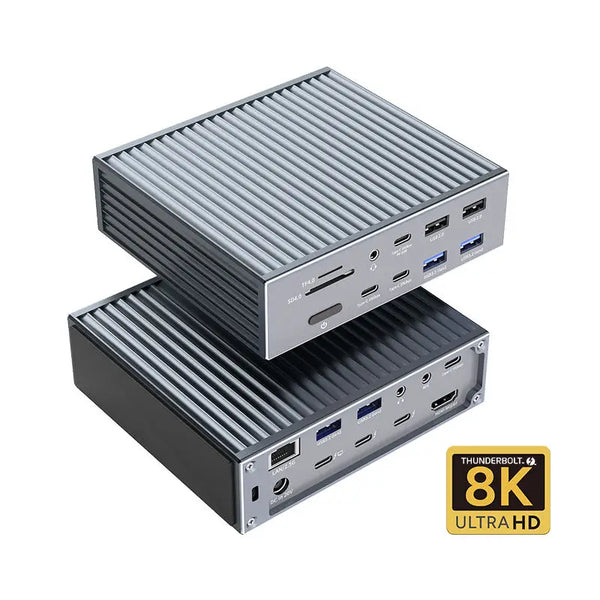 Type C to Laptop 20 Port Hub Thunderbolt 4/5 Extension Dock  80Gbps Multilunction Laptop Docking Station for Mac Computer