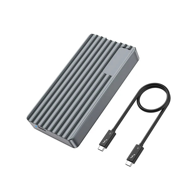 High-Speed 40Gbps M.2 NVME Enclosure External Aluminum Hard Drive with Fingerprint Recognition USB 4 SSD Case