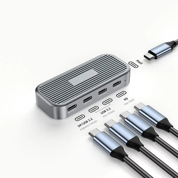 4-in-1 100W PD 3.0 Fast Charge USB C Hub Docking Station 3.2 Display for Portable Desktop Mac Laptops ABS Type C in Stock