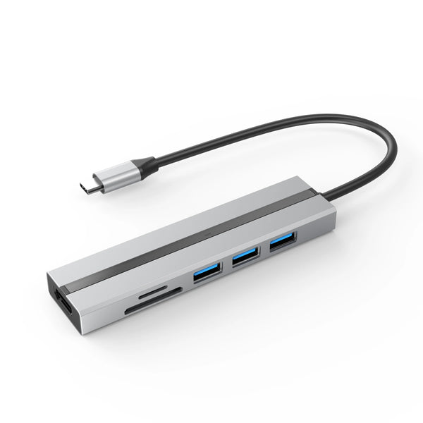 New Design Type-C Interface HDMI HUB 3* 3.0 USB 2*USB 2.0 1 PD SD TF 6 in 1 USB Hub Type C for Laptop and Phone