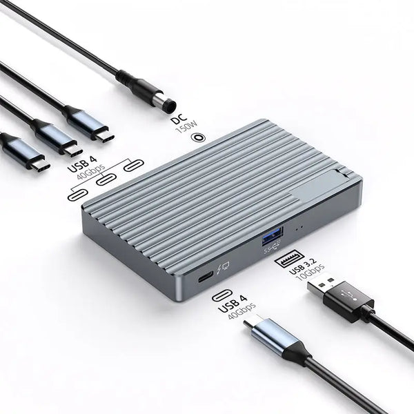 6 in 1 Thunderbolt 3 USB 4 Docking Station Support 40Gbps With 20V DC Type C Video Output 8K 60Hz 8TB M.2 NVME Docking Station