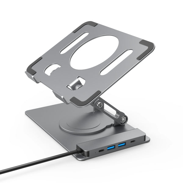 New Shaped Aluminum Alloy 360 Free Spin Tablet Stand Desk Flexible Mobile Phone Holders Function for Macbook WIN USB Hub