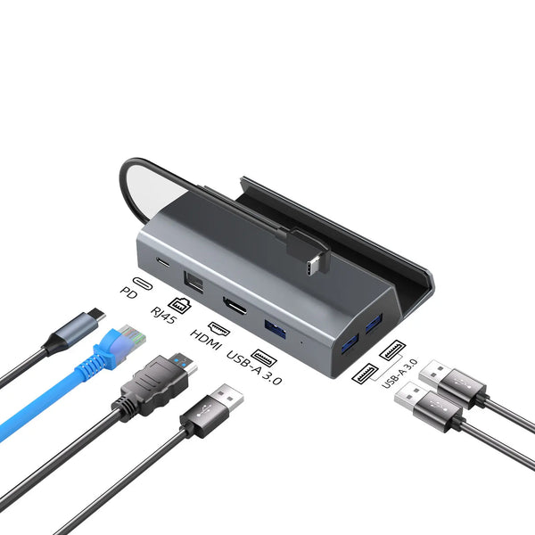 6 in 1 Exclusive Base PD 100W Charger Port HDMI 4K 60Hz USB a 3.0 5Gbps Laptop Type C Docking Station for Steam Deck
