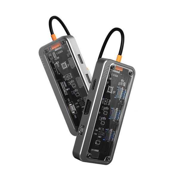 Factory Direct 10 Port RJ45 1000M Interface Charging Hub with Card Reader HD USB C Hub Adapter USB 3.0 in Stock