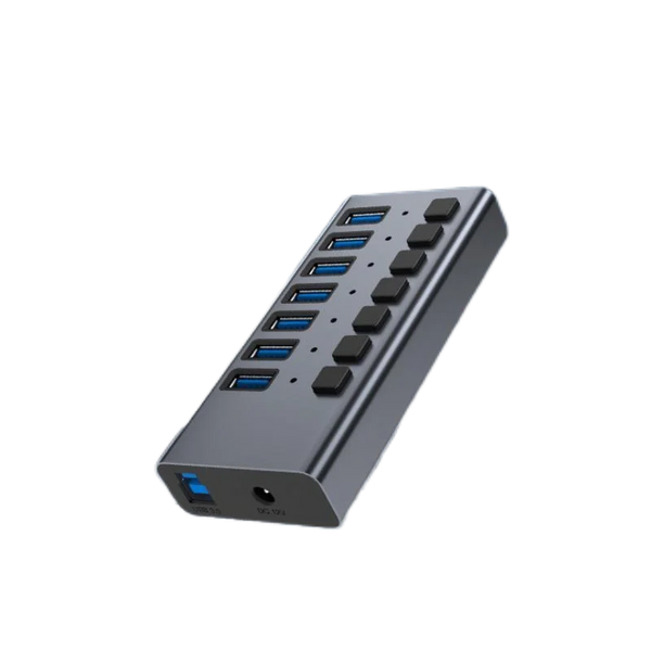 Ready to Ship 10-Port USB 3.0 Powered Hub with Individual Power Switches | 5 Gbps Data and Charging Device Manager